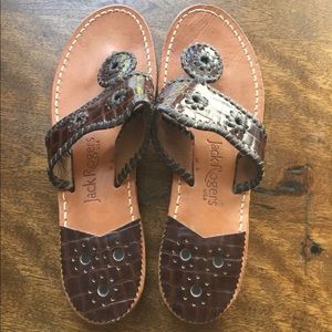 Jack Rogers Brown Crocodile/Snakeskin Sandals